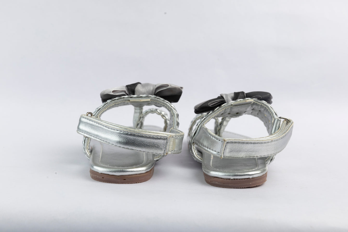 Silver Bow Kolhapuri Sandal - Kids