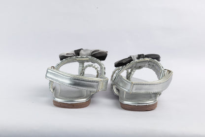 Silver Bow Kolhapuri Sandal - Kids